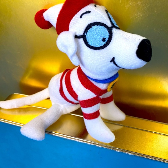 WHERE’S WALDO? WALLY VTG 1997 WOOF DOG PLUSH WITH EMBROIDERED FACE 5” - Picture 1 of 8